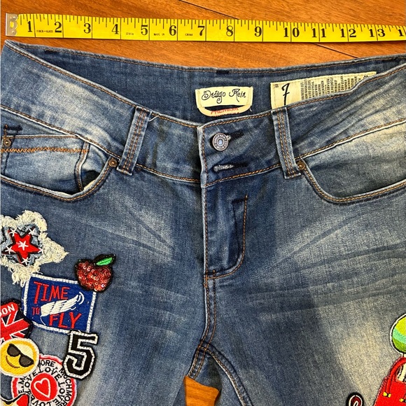 Indigo Rein Jeans Y2K Patches Skinny Distressed - Picture 8 of 9